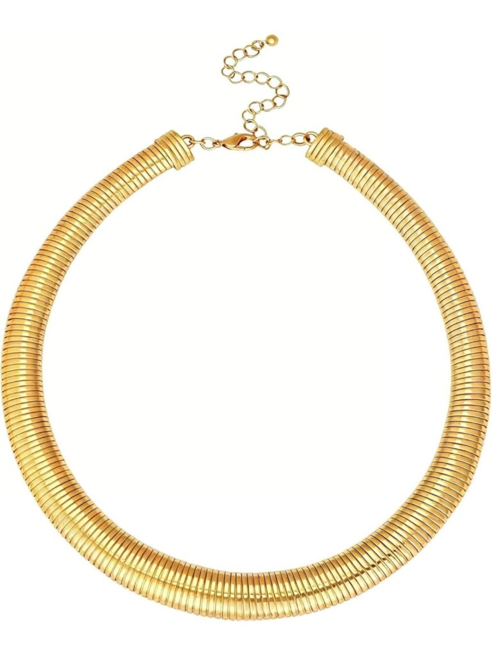 Chunky Gold Choker Necklace, 14K Plated Snake Chain, Layered Statement Jewelry